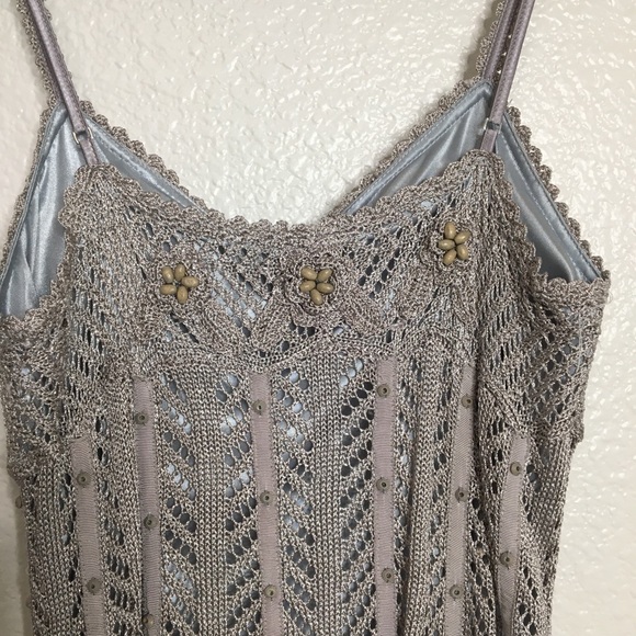 Sue Wong Y2K Beaded Silver Crocket Embellished  Ruffle Dress M - Picture 8 of 12